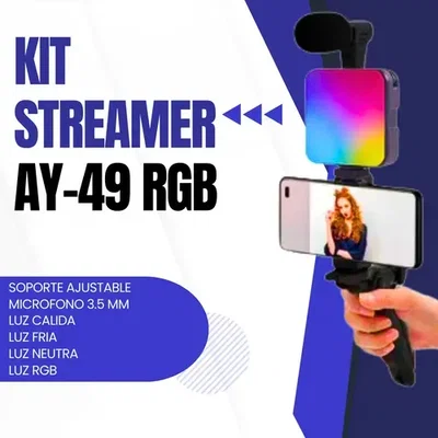 Soporte cámara - luz - micrófono AY-49RGB