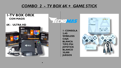 COMBO  2  -  TV BOX 6K +  GAME STICK