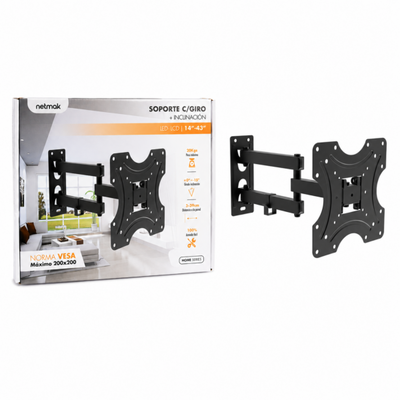 1312 - NETMAK SOPORTE TV 14-43 BRAZO ARTICULADO NM-ST34
