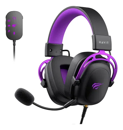 HAVIT -PROXIMAMENTE  H2002D-NP&nbsp;(C:20)&nbsp;Auricular&nbsp;Gamer&nbsp;Jack&nbsp;3.5mm&nbsp;Negro/Purpura&nbsp;Havit&nbsp;-