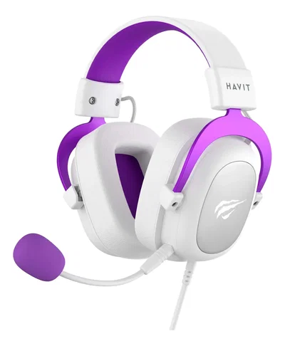 HAVIT-PROXIMAMENTE H2002D-WP&nbsp;Auricular&nbsp;Gamer&nbsp;Jack&nbsp;3.5mm&nbsp;Blanco/Purpura&nbsp;
