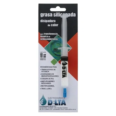 DELTA - Grasa siliconada/Pasta termica en jeringa de 10 cc (GS) DELTA Codigo: GRASA10CC