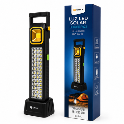 LUZ DE EMERGENCIA SOLAR 48 LED ORYX OR-048L