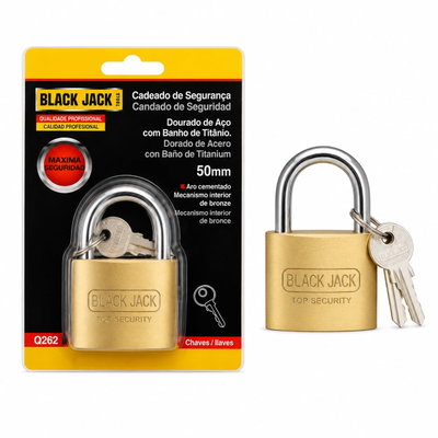 CANDADO 50 CON BAÑO DE TITANIUM Q262