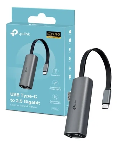 Placa de red USB-C UE302C Adaptador a Ethernet 2.5 Gigabit RJ45 Black