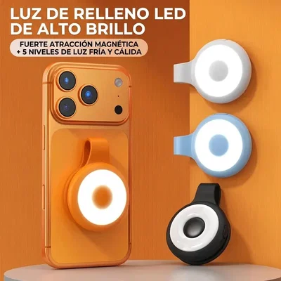 MINI ARO DE LUZ LED MAGNÉTICO RECARGABLE PARA SELFIE VÍDEO F6