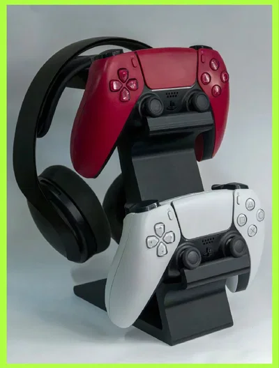 3D - SOPORTE JOYSTICK PS5 3D CON SOPORTE  DE AURICULARES PREMIUM