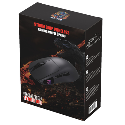 RAPTOR Mouse Gamer Raptor Storm Grip Wireless 12800dpi (6988) NEGRO