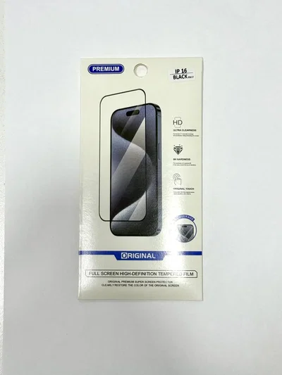 VIDRIO TEMPLADO 9D - IPHONE 16-16 PLUS-16 PRO-16 PRO MAX