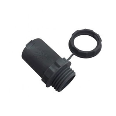 CONECTOR KALOP C/TUERCA IP44 20MM NEGRO KL05421