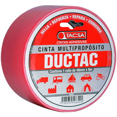 CINTA TACSA DUCT TAPE 9M ROJA