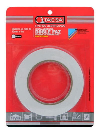 CINTA TACSA DOBLE FAZ 18MM X 2M