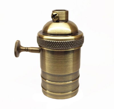 PORTALAMPARA ANTIQUE VINTAGE C/PERILLA BRONCE VIEJ