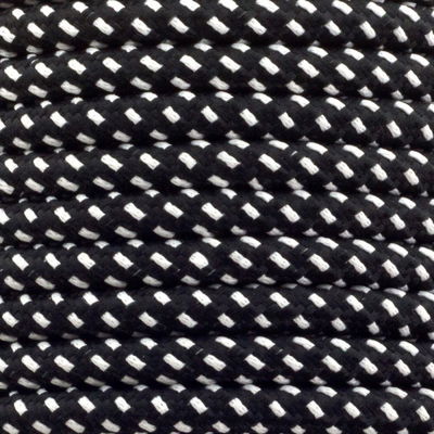 CABLE TEXTIL ELKAS NEGRO C/PINTA BLANCA