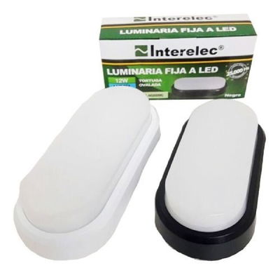 AP INTERELEC LED 18W FRIO TORTUGA OVAL NEG 18WOVAL