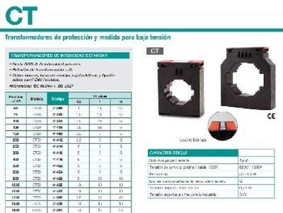 TRAFO ELIBET SOCOMEC DE INTENSIDAD P/SM.L50