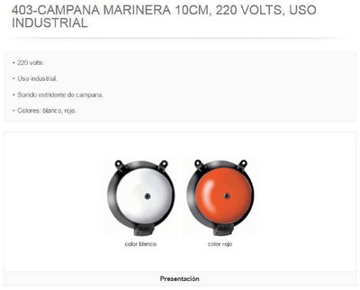 CAMPANA ASC ALARMA D100MM BCA C/TRAFO 401B