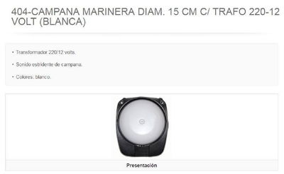 CAMPANA ASC ALARMA D150MM BCA C/TRAFO 404B