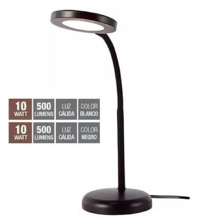 VELADOR TBC 10W MESA BASE CIRC NEGRO ESQ2-10W-N