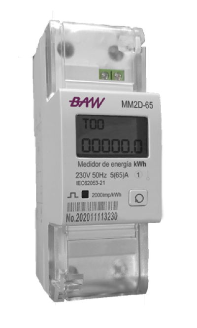 MEDIDOR BAW MONOF RIEL 65A 230V C/RESET MM2D-65