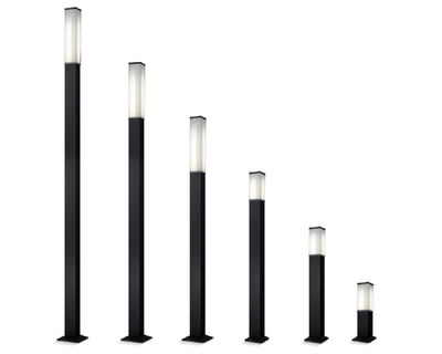 AF FW FAROLA 2440/2000 PIE 2MT NEGRO ALUMI E27 ACR