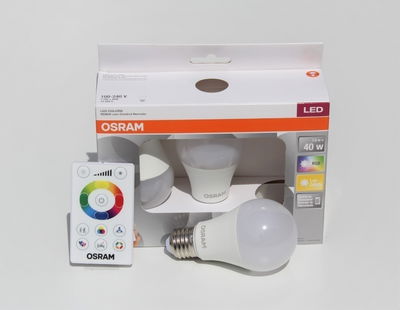 LAMP.OSRAM LED BULB 7.5W RGB X3 220V C/CONT REM