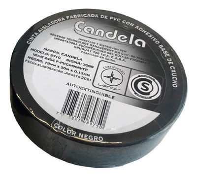 CINTA CANDELA  NEGRA PVC 10 MTS.  7059