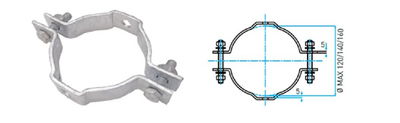 ABRAZADERA LCT 120MM POSTE C/ESCOTE PKR-30