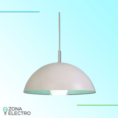 COLG.FAROLUZ M.ESF.1XE27 306/C 40CM BCO/VER AGUA