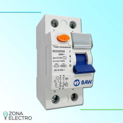 DISYUNTOR BAW 2X25A 30MA AC