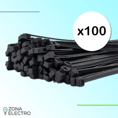 PRECINTO INTERELEC 150X3.6MM T2 NEGRO 100U