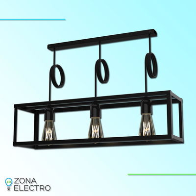 COLG.SPOTLINE CUBO03 RECT CHAPA 3E27 NEGRO