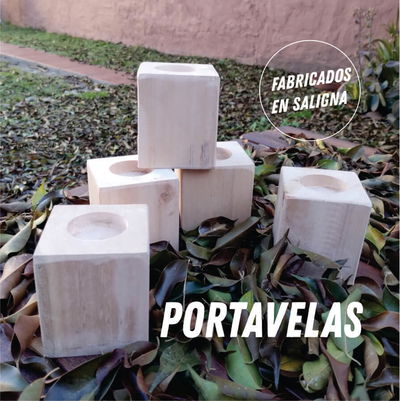 Porta vela madera