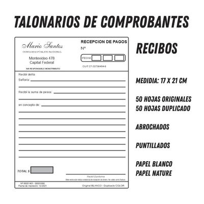 Talonarios Factura Recibo Remito AFIP