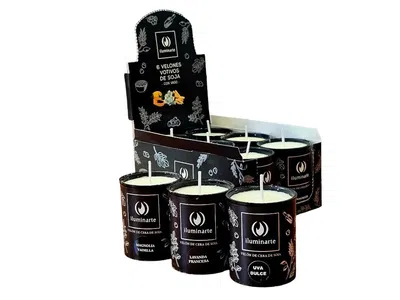 VELA SOJA VOTIVA ETIQUETA NEGRA ILUMINARTE
