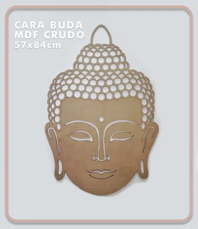 Colgante Pared Cara Buda MDF Crudo