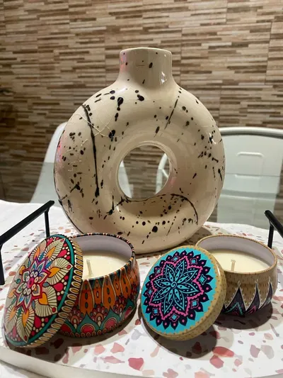 Vela de Soja Lata Mandala Grande