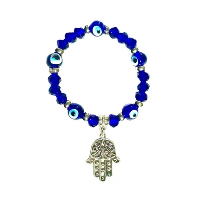 PULSERA CRISTAL OJOS TURCOS CON DIJE