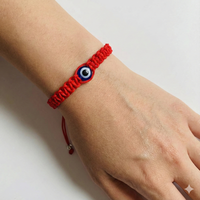 PULSERA HILO ROJO OJO TURCO TRENZADO