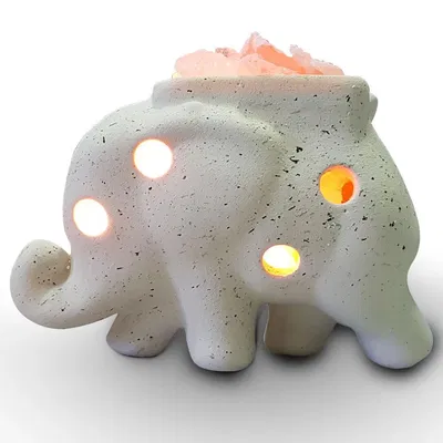 Lamp. de Sal Elefante Mini blanco
