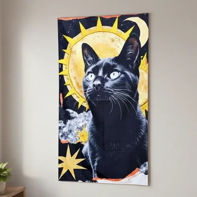 Tapiz estampado XL GATO NEGRO 80 x 140 cm