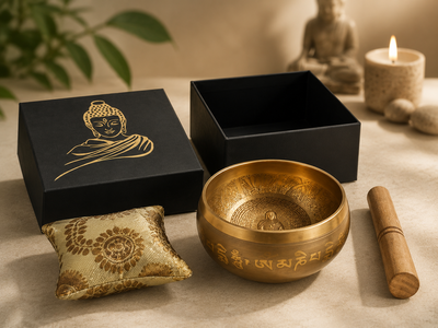Cuenco de Bronce C/ Buda 500 Gs (en Caja)