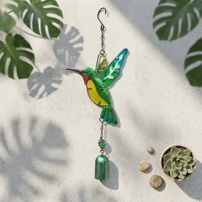 Colgante Movil Colibrí C/ Campana 38cm Alto