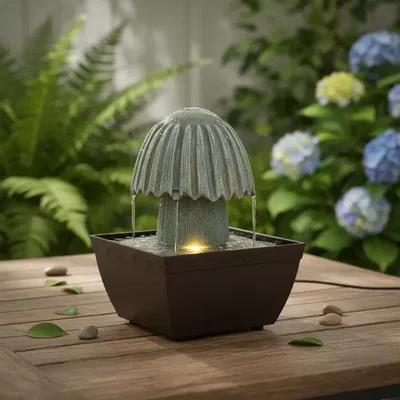 Fuente de agua HONGO con led 18cm.