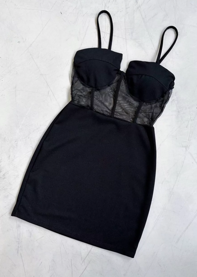 VESTIDO CREPE TUL TAZA