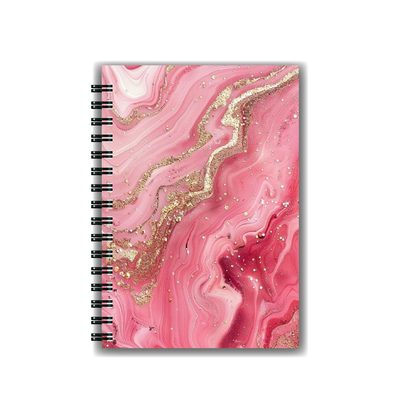 Cuaderno Marble Rosa Dorado A5 Tapa dura Anillado