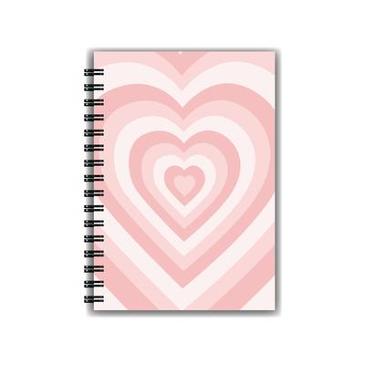 Cuaderno Corazones Rosas A5 Tapa Dura Anillado