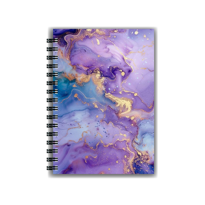 Cuaderno Marble Lila Dorado A5 Tapa dura Anillado