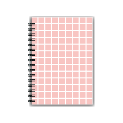 Cuaderno Cuadros Rosa A5 Tapa dura Anillado