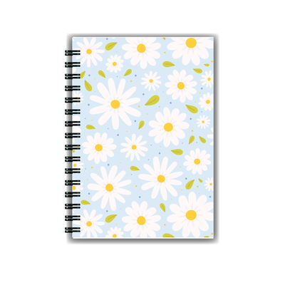 Cuaderno Margaritas Celeste A5 Tapa Dura Anillado 